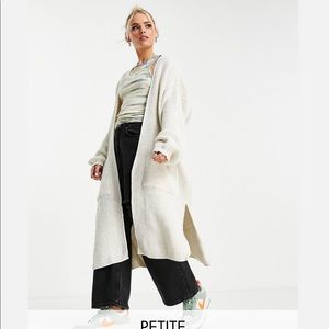 Topshop petite maxi cardigan beige
